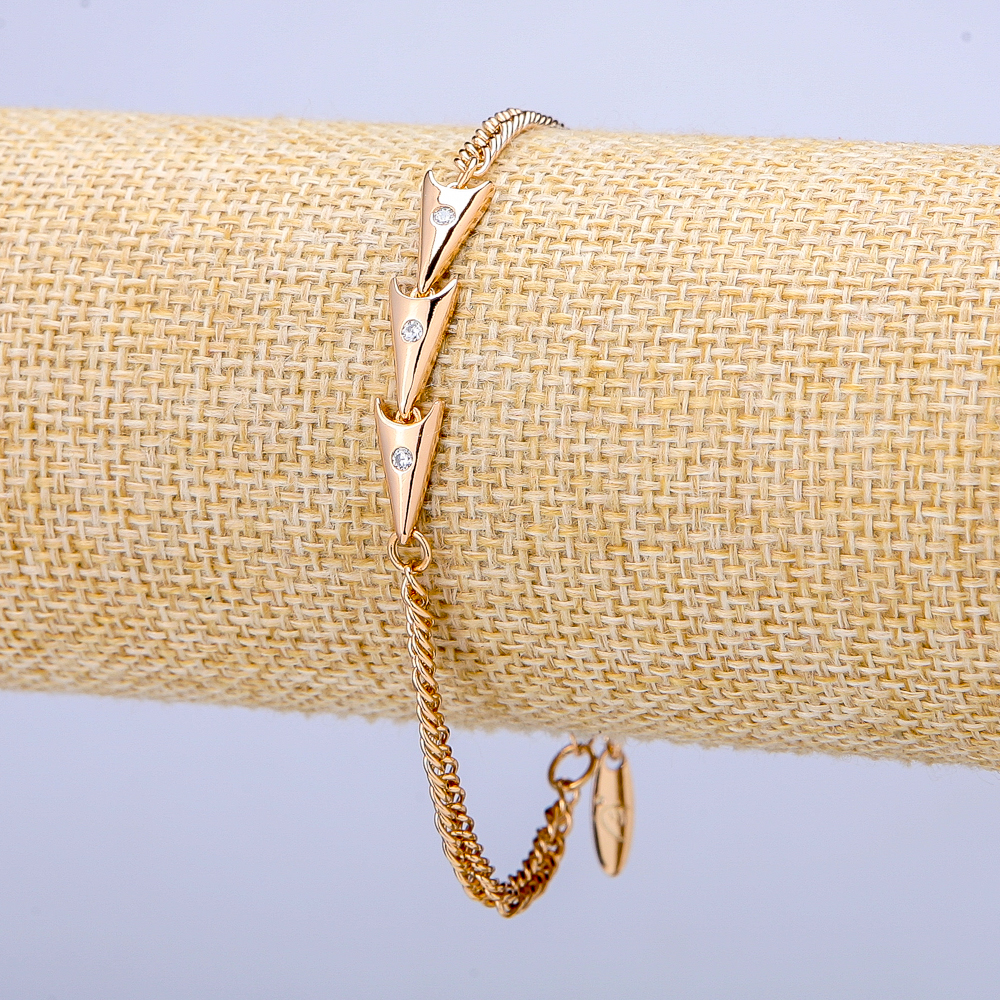 Xuping Bracelet 18K Gold Plating with White Crystals