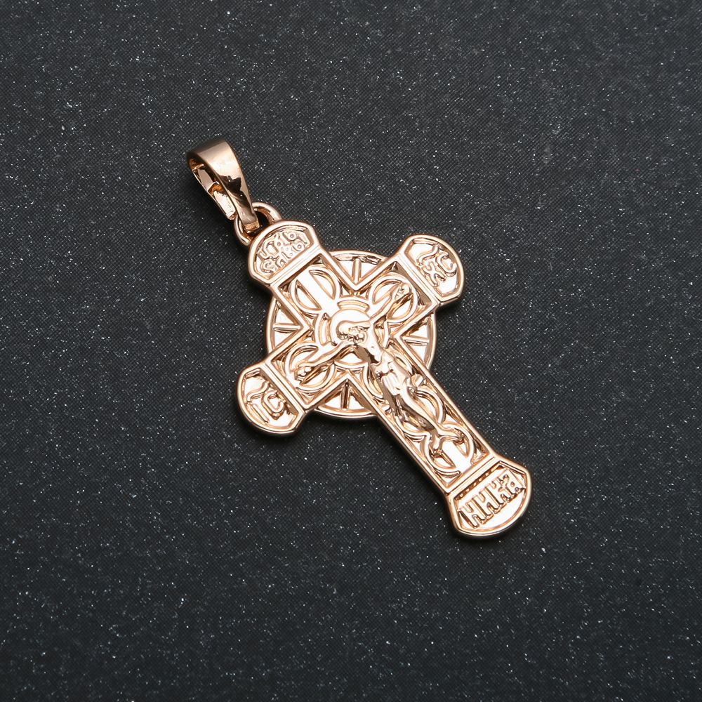 Pendant Xuping Gold Plating 18K Cross, diameter 33×18 mm +