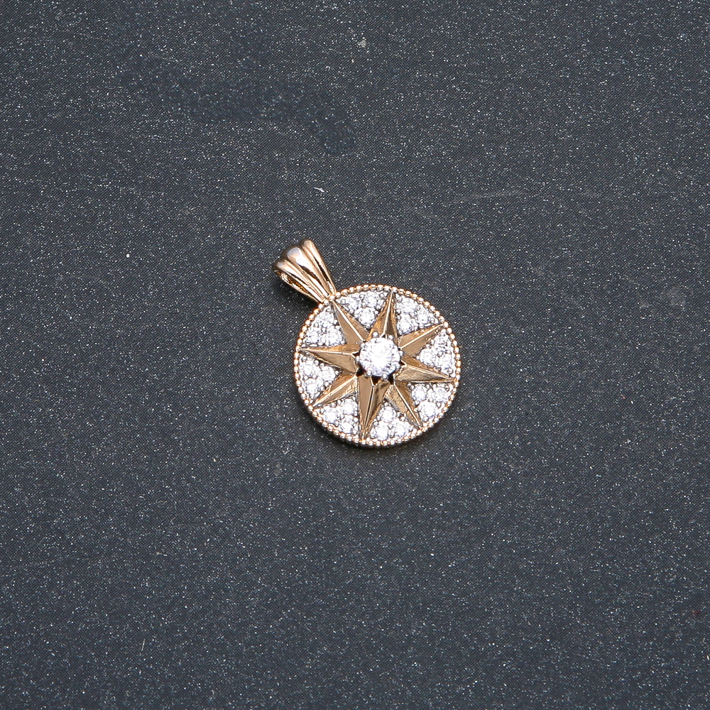 Xuping pendant with 18K gold plating and white crystals, diameter 21×15 mm +