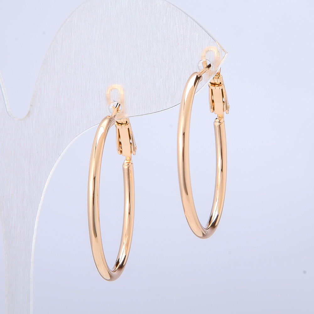 Xuping Hoop Earrings with 18K Gold Plating, thickness 2.2 mm, diameter 47 mm