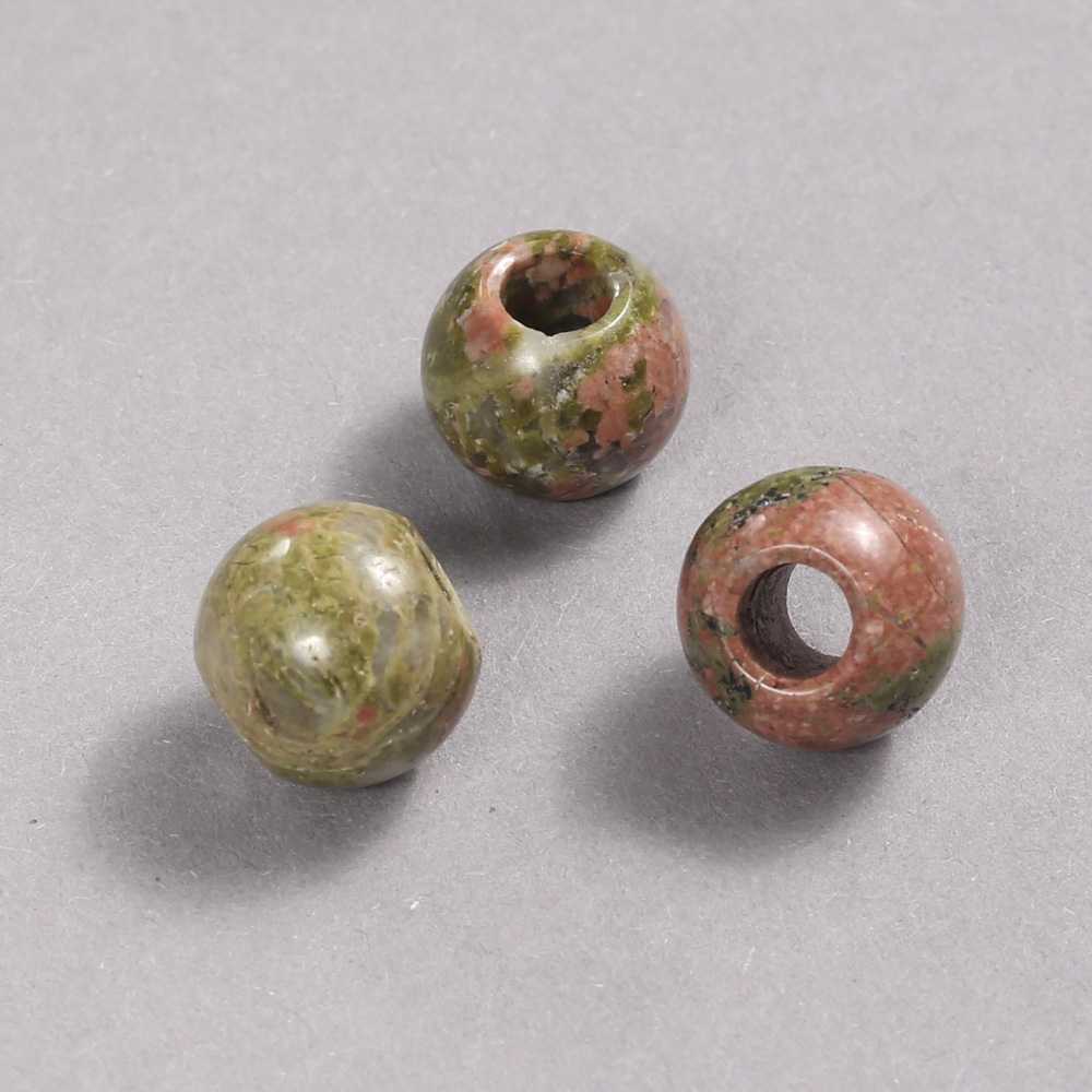 Pandora Bead Unakite Jasper 14x12mm, hole diameter 5.5mm