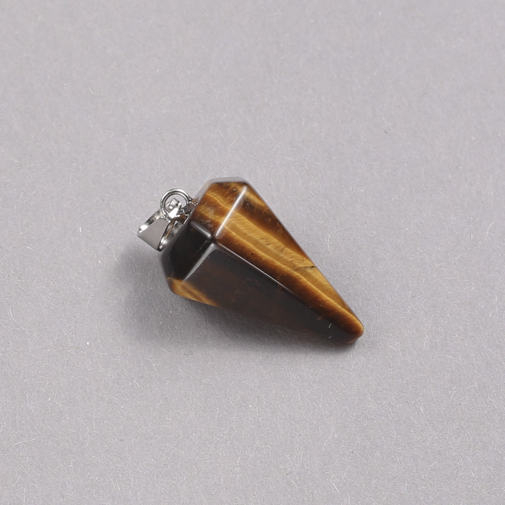 Pendulum pendant made from natural Tiger's Eye stone 14x22x30mm +