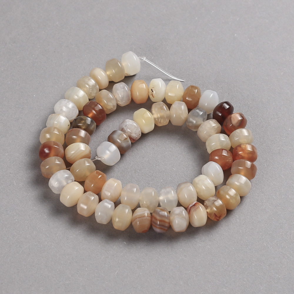 Carnelian Beads on a Thread, Natural Stone, Smooth Rondelle, 9×7mm, Length 39cm
