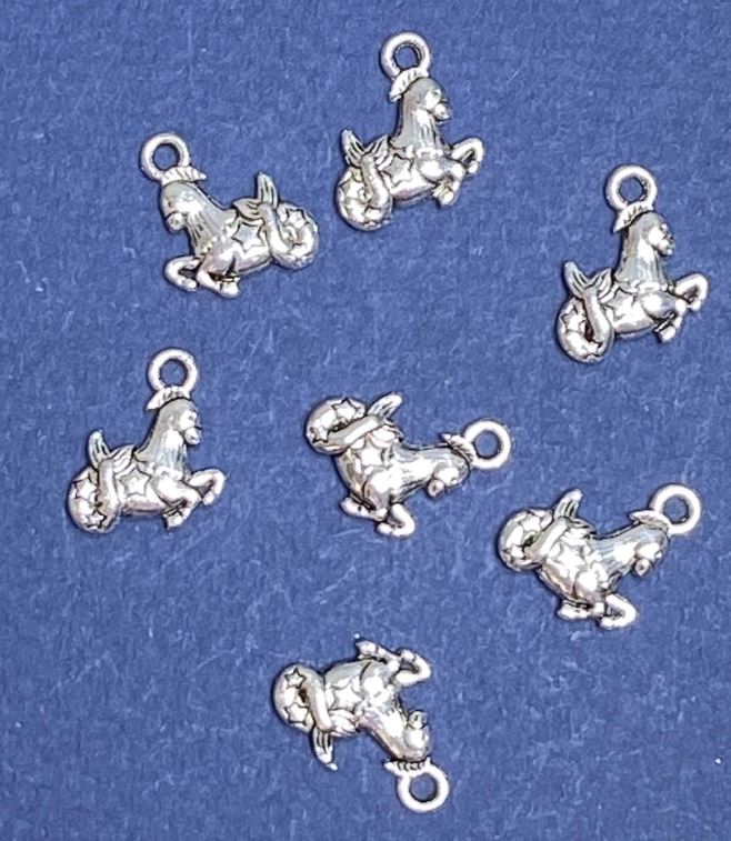 Pendant findings 'Capricorn' 16x11mm, silver metal color, packaging 20 g + 22 pcs