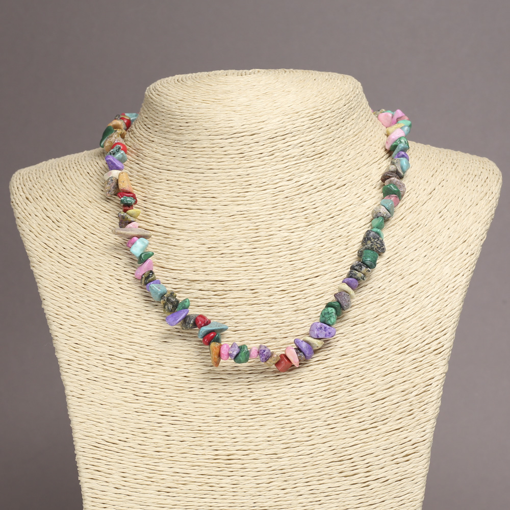Necklace 'Assorted Crumbs', 6-8 mm diameter, 45 cm length on an extender chain