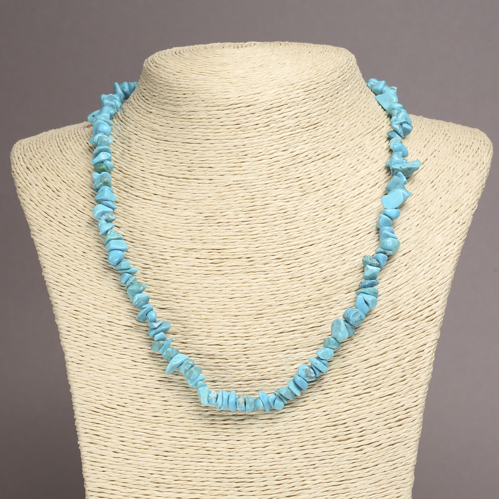 Turquoise Chip Necklace, 6–8 mm diameter, 45 cm length, on extender chain