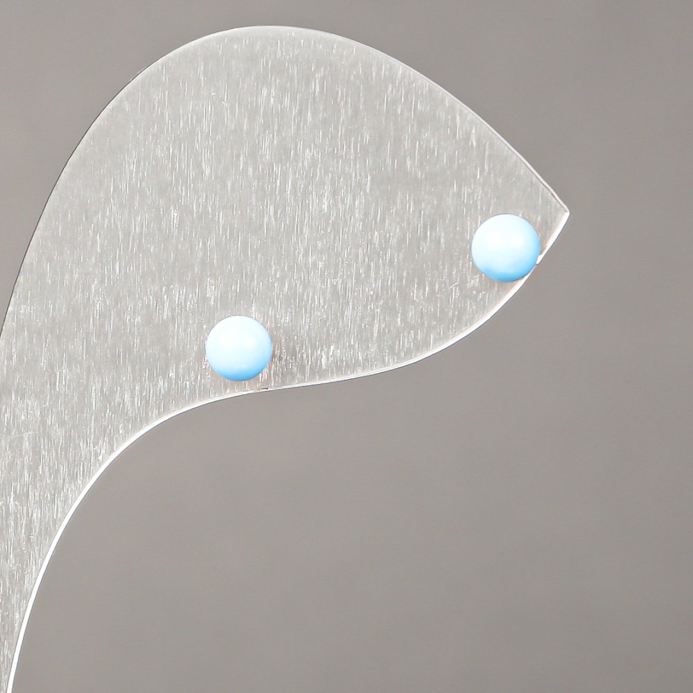 Xuping 18K Gold-Plated Stud Earrings with Blue Bead 4mm +