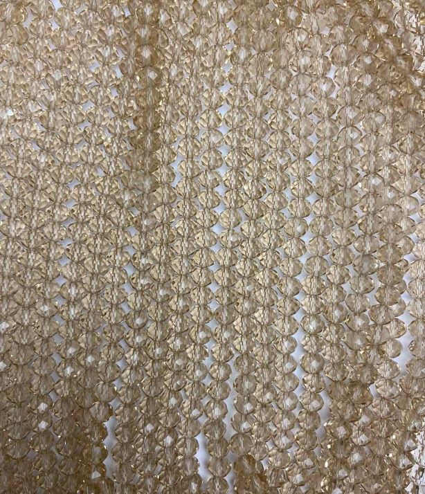 Намистини Чеський Кришталь на волосіні бурштинове прозоре гранований рондель, діаметр 6х5мм + -, довжина 40см +