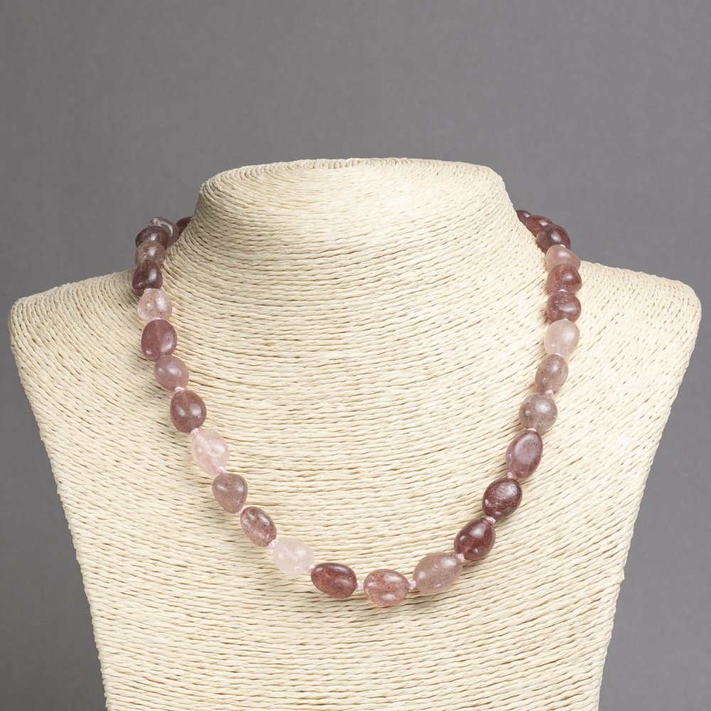 Strawberry Quartz Natural Stone Necklace