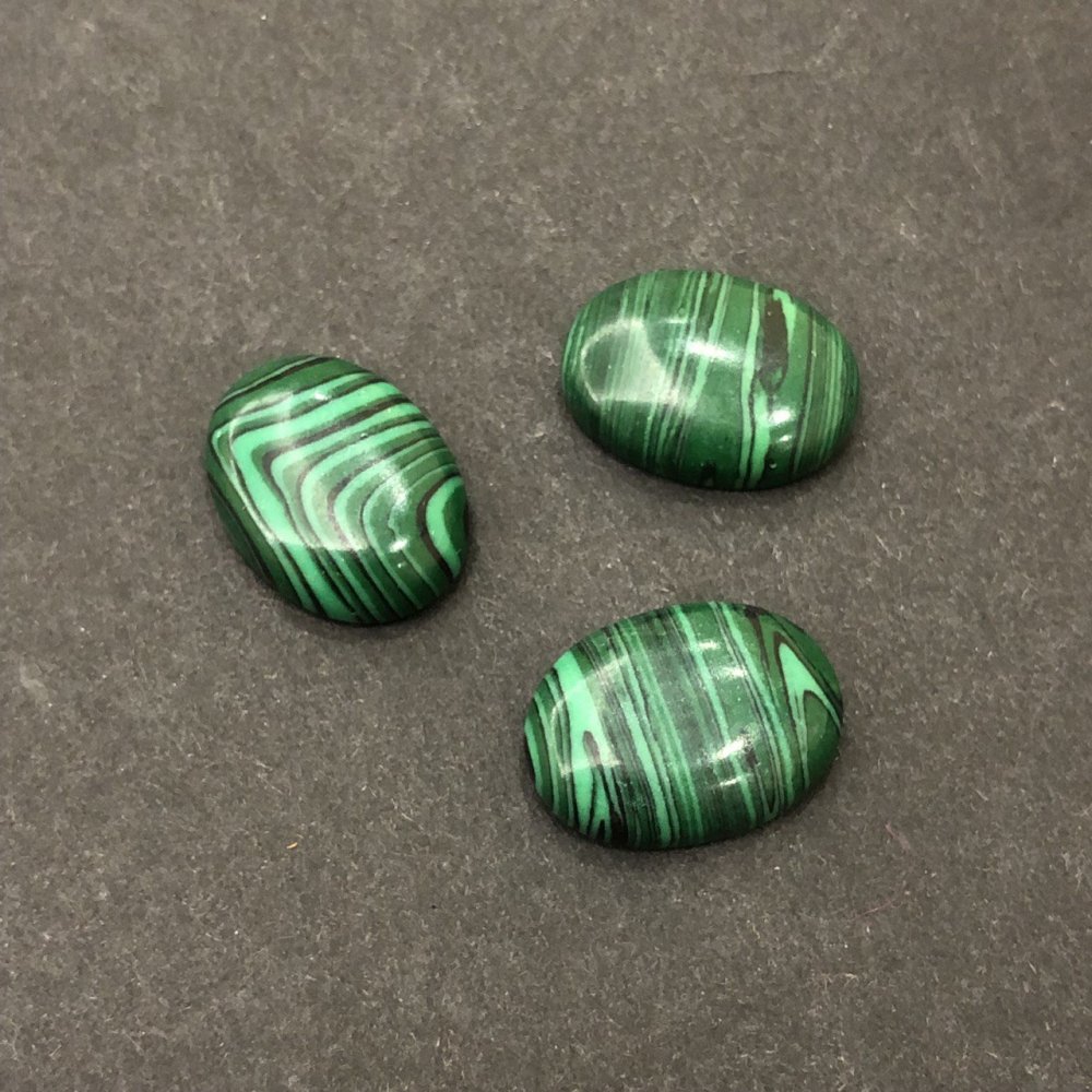 Matte Malachite Cabochon 20x15 mm +