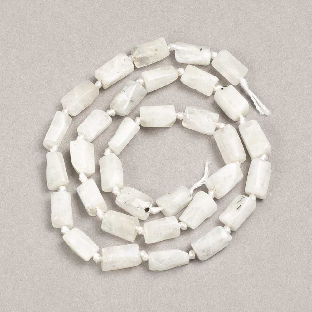 Bead on thread natural Adularia, faceted 10x6mm + -, length 42 cm +