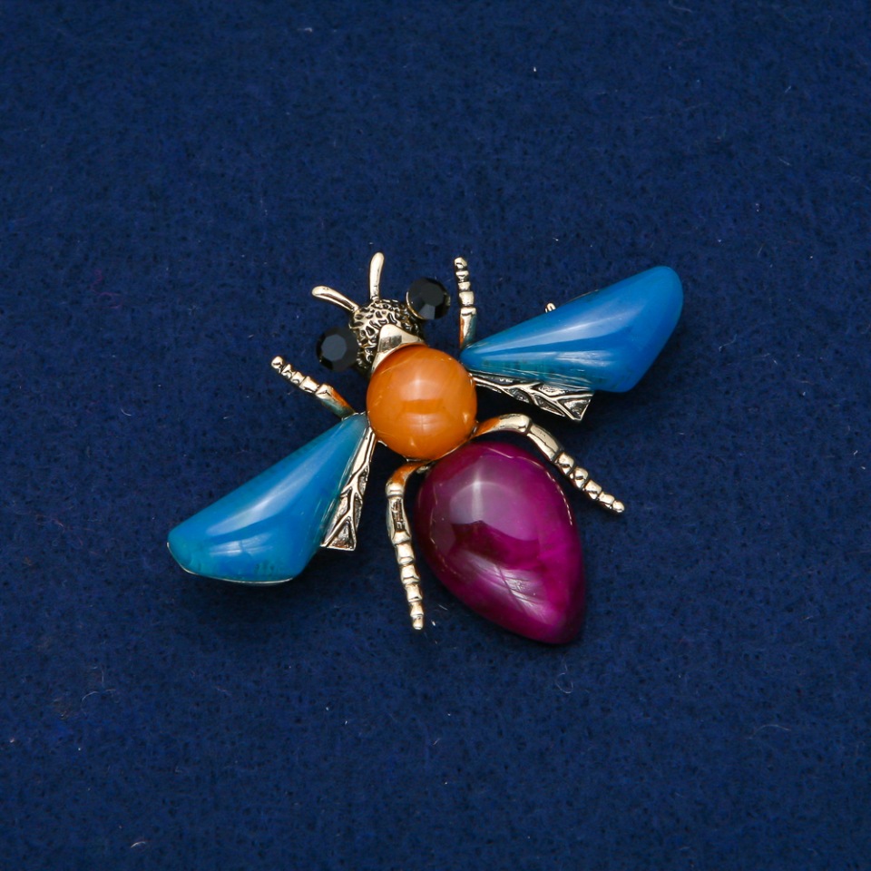 Brooch Golden Metal Butterfly 47x62 mm +