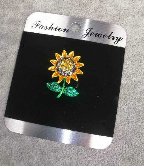 Flower brooch 'Sunflower' 26x19mm