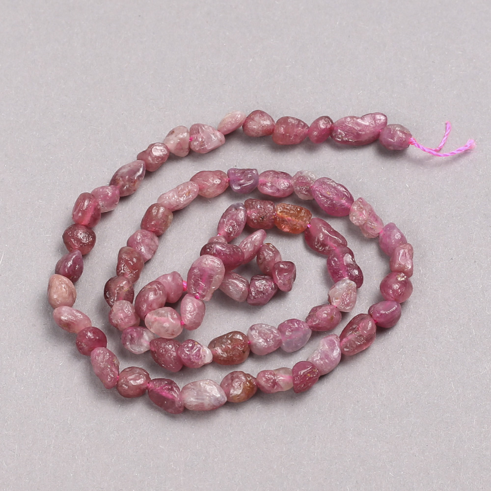 Beads of natural Tourmaline gemstone, faceted, diameter 5x7 mm, length 39 cm +