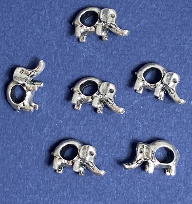 Bead-insert 'Elephant', 5mm diameter, 12 pcs