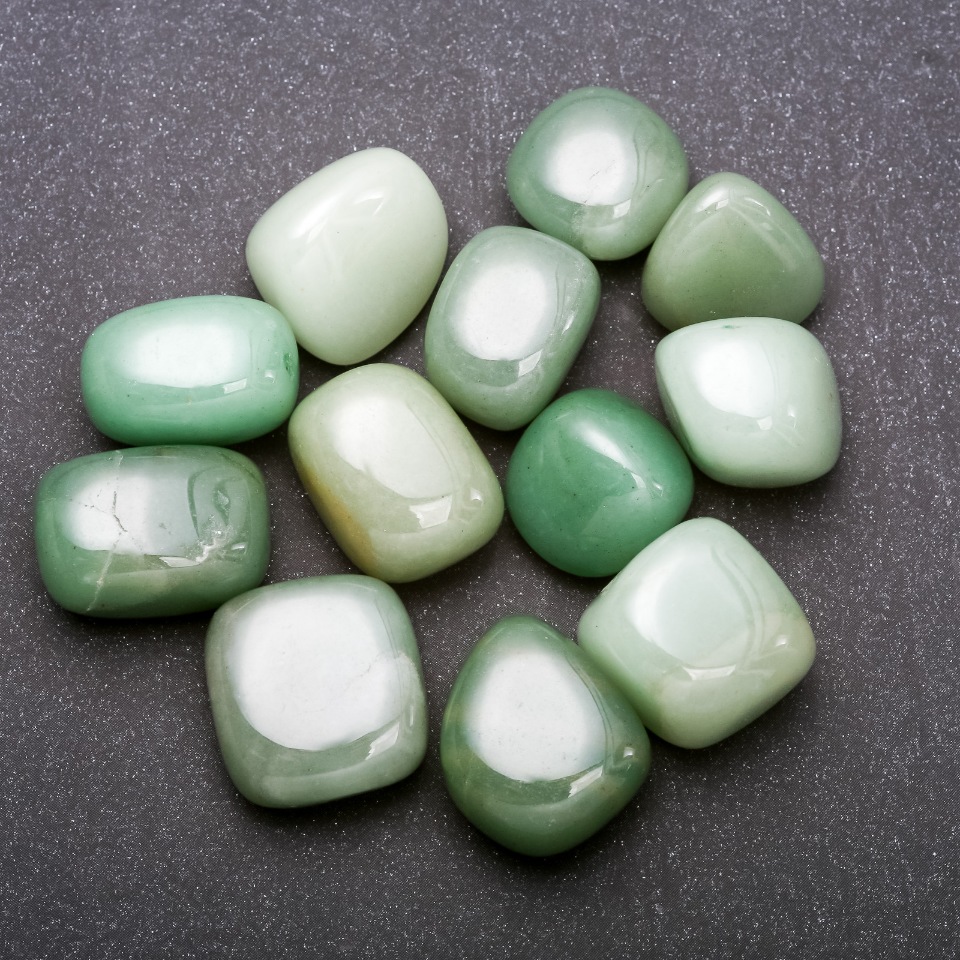 Natural Jade tumbled pebble 15×20 mm (+-) packaging 100 g