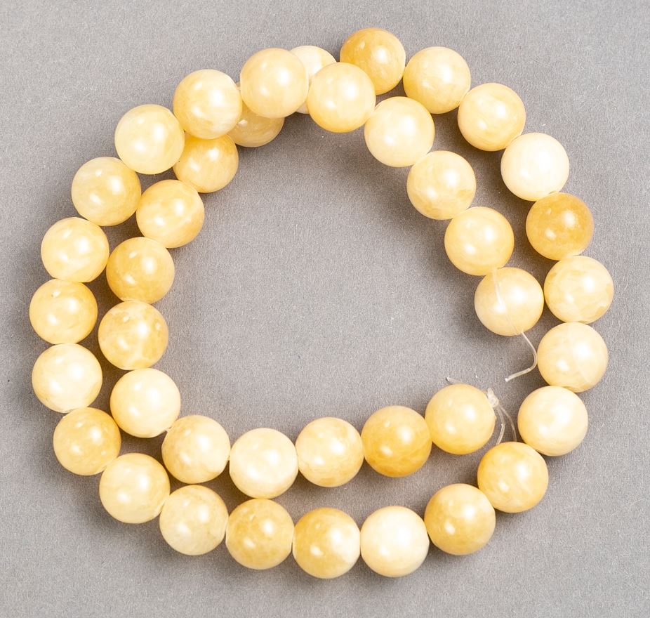 Beads on Thread 'Pearlescent' (Acrylic) Smooth Beads, 10.5 mm diameter, 40 cm length