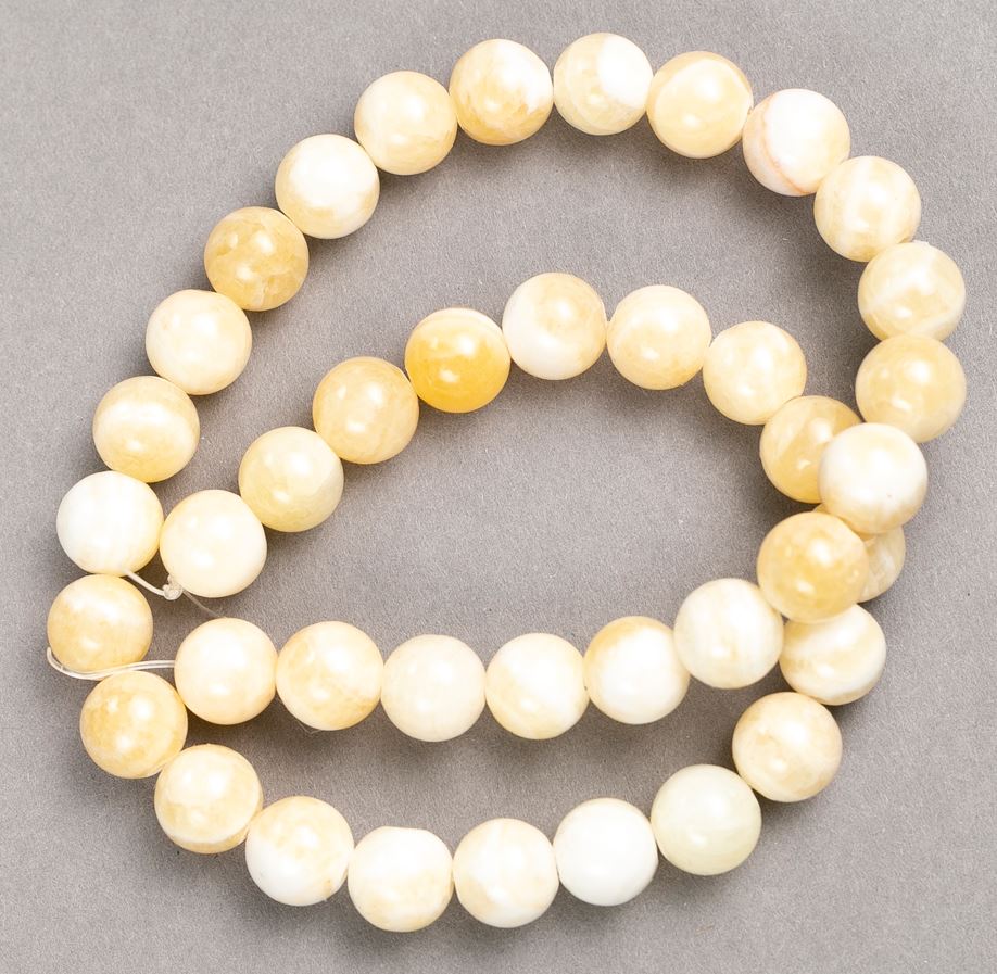 Pearl Beads on Thread (Acrylic) Smooth Round Beads, 10.5 mm Diameter, Length 40 cm+