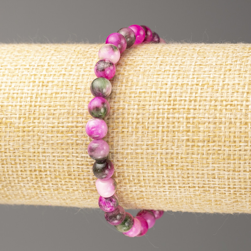 Imitation Jade Bracelet Raspberry-Green-Gray