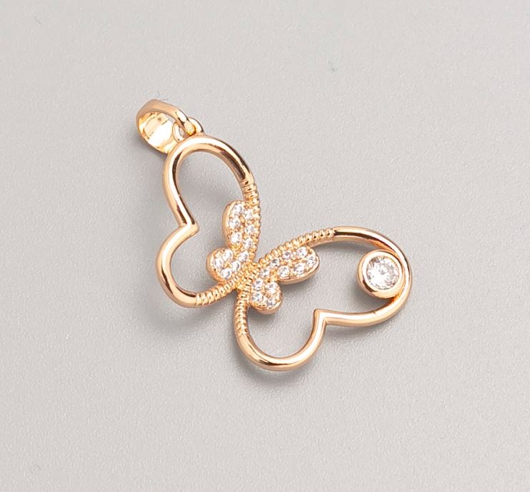 Pendant Xuping 18K Gold Plating Butterfly with White Crystals, diameter 23x17 mm+
