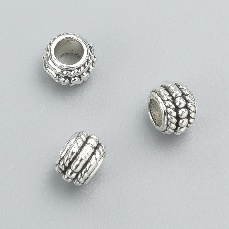 Bead insert findings, diameter 8x6 mm, pack 20 g, 26 pcs ±, metal color "silver"