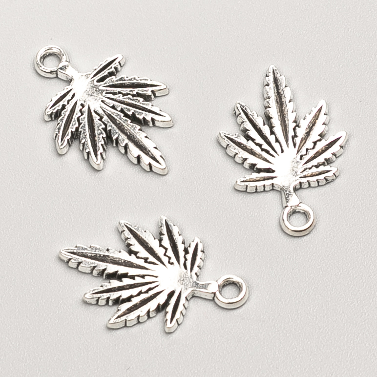 Hemp Leaf Pendant Findings, 19×13 mm, packaging 26 pcs ±, 20 g