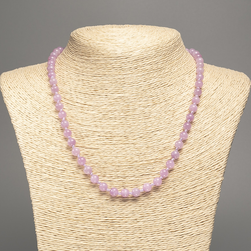 Purple 'Kunzite' Necklace with smooth beads 6mm