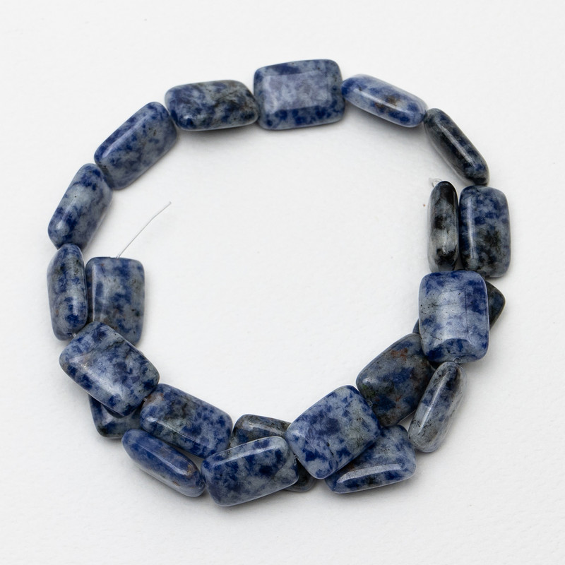 Sodalite Beads Natural Stone, Rectangular, 13×18×6 mm, 40 cm on beading thread