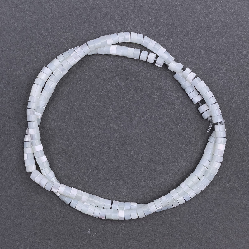 Mint-toned Mother-of-Pearl Beads, Discs, 4x2 mm, 40 cm on a thread
