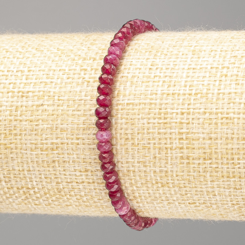 Tourmaline Bracelet (Synthetic) Faceted Rondelle, 4x3 mm, 18 cm (stretch)