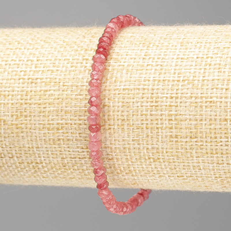 Tourmaline Bracelet (Synthetic) Faceted Rondelle Beads, 4x3 mm, 18 cm (stretch)