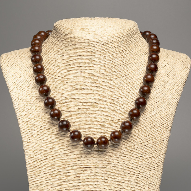Natural Garnet Necklace with a Smooth Bead, 8(±)mm Diameter, 50 cm Length