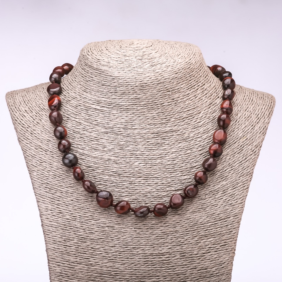Bull's-Eye Bead Necklace, faceted, 7–12 mm bead diameter, 48 cm length