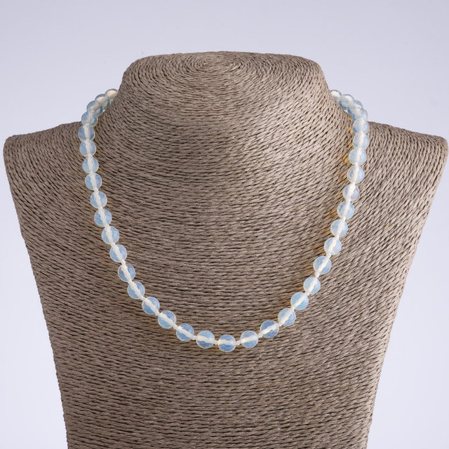 Moonstone Necklace with 8 mm Faceted Beads