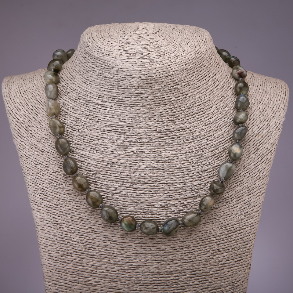 Labradorite Necklace, Faceted, 10x14 mm, 48 cm long