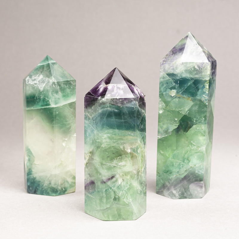 Natural Fluorite Souvenir Pencil, Assorted Sizes, Weight from 350 g (per 100 g)