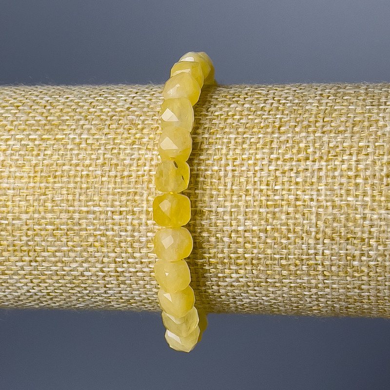 Citrine Bracelet with Natural Stone Faceted Cube
