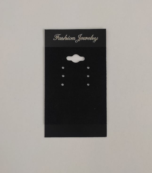 Earring display tray in black velvet, 7x4 cm, black plastic, 100 pcs