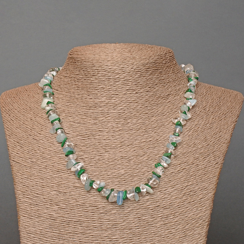 Намисто Асорті натуральний камінь крихта, діаметр 7х3мм+-, довжина 48см